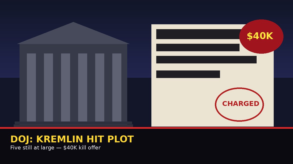 DOJ SAYS KREMLIN TRIED TO HIRE A KILLING ON U.S. SOIL! | Five still at large after $40K offer to “eliminate” a dissident near D.C.