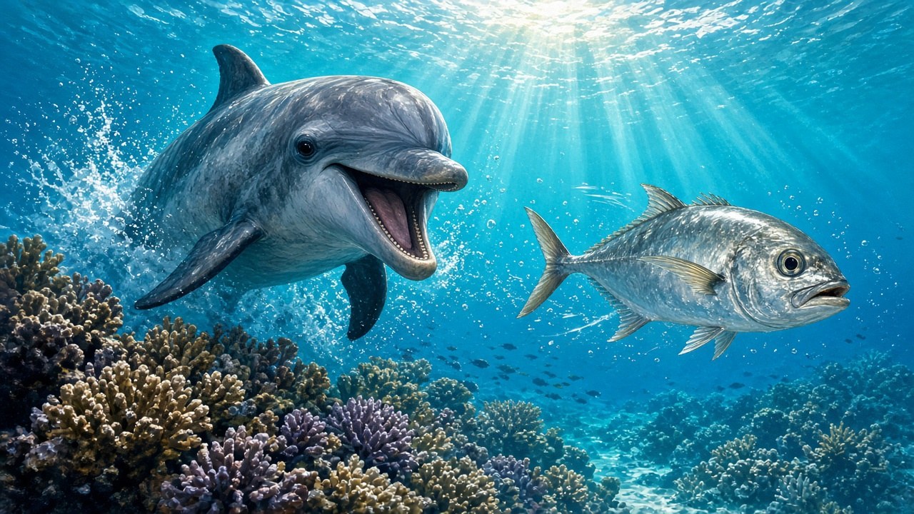 THIS DOLPHIN CHASES FISH UNTIL THEY BARF — THEN EATS THE BARF! | Scientists say Bubbles invented a never-before-documented Great Barrier Reef hustle