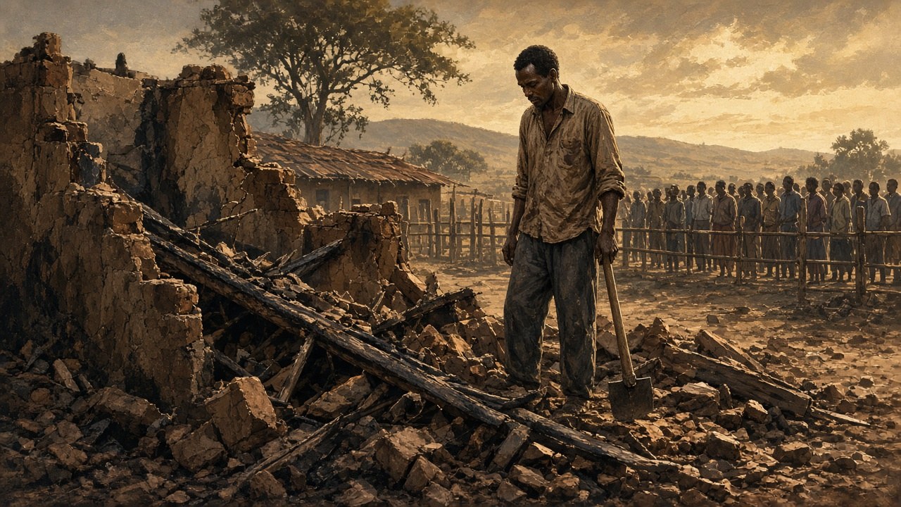 KENYAN FARMER DEMOLISHES HIS KITCHEN TO EVICT THE VIRGIN MARY CROWD! | Charles Onsombi swings a hoe after soot “apparition” pilgrims turn Getare into a market