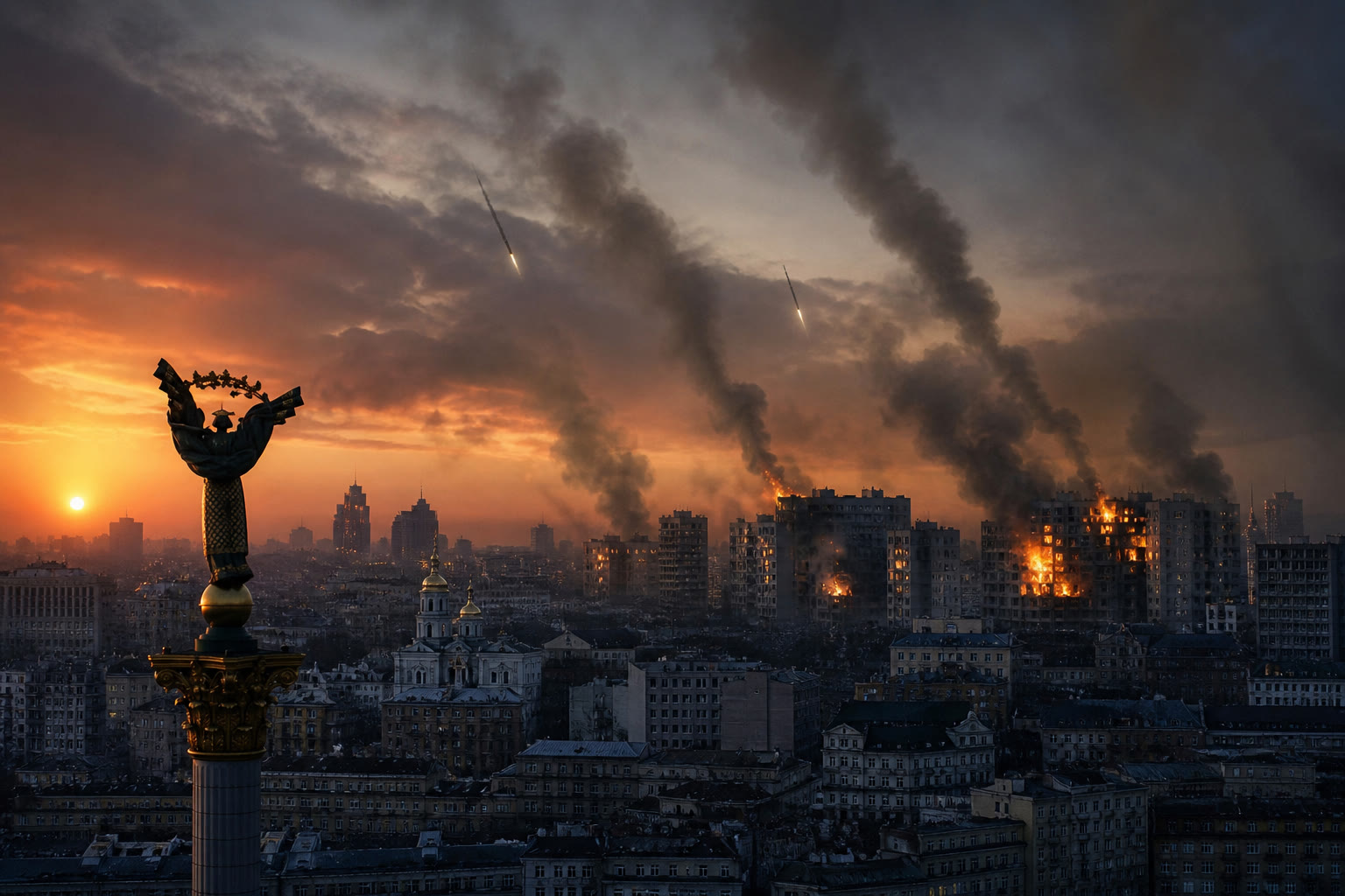 RUSSIA POUNDS KYIV THE SECOND THE ENVOYS CLEAR THE AIRSPACE! | Three dead, nineteen wounded as ballistic missiles end a three-day capital pause — diplomacy got a quiet weekend; Tuesday got fire