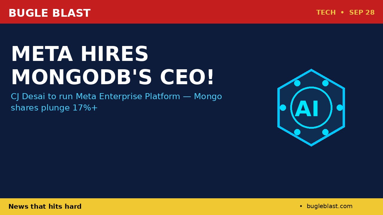 META HIRES MONGODB’S CEO FOR ENTERPRISE AI! | CJ Desai to run Meta Enterprise Platform — Mongo shares plunge 17%+