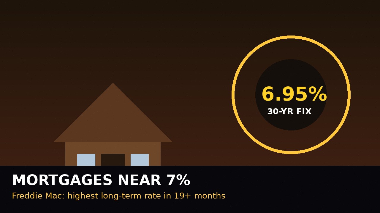 30-YEAR MORTGAGES JUMP TO 6.95% — NEARLY 7%! | Freddie Mac’s long-term rate hits a 19-month high as the Fed’s hike locks in the squeeze
