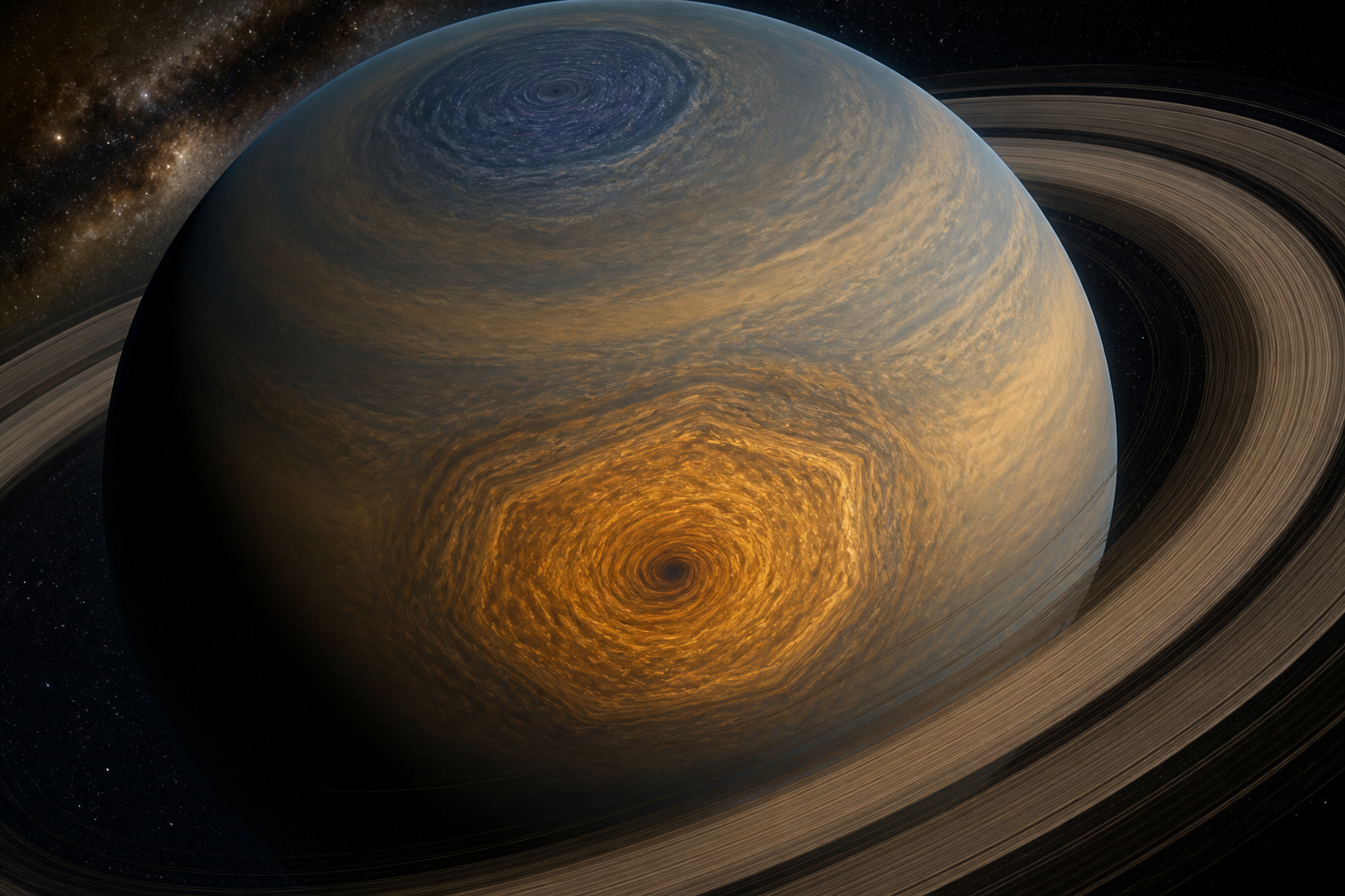 SATURN GROWS A TEN-SIDED STORM — HUBBLE SPOTS A DECAGON AT THE SOUTH POLE! | The north pole already had a hexagon. Now the south answers with geometry that looks engineered — and isn’t