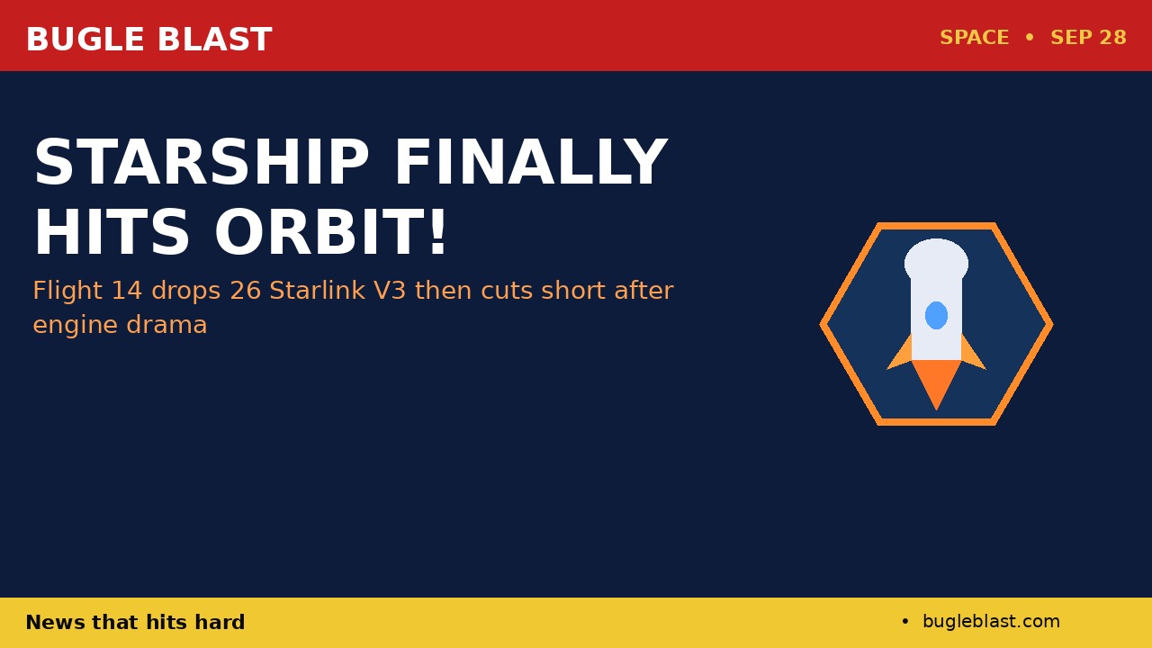 STARSHIP FINALLY HITS ORBIT! | Flight 14 drops 26 Starlink V3 then cuts short after engine drama