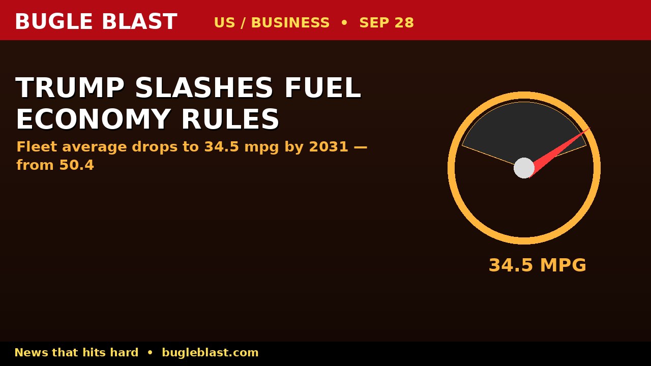 TRUMP SLASHES FUEL ECONOMY TO 34.5 MPG! | Biden’s 50.4 mpg target dumped — DOT finalizes weaker rules through 2031 Monday
