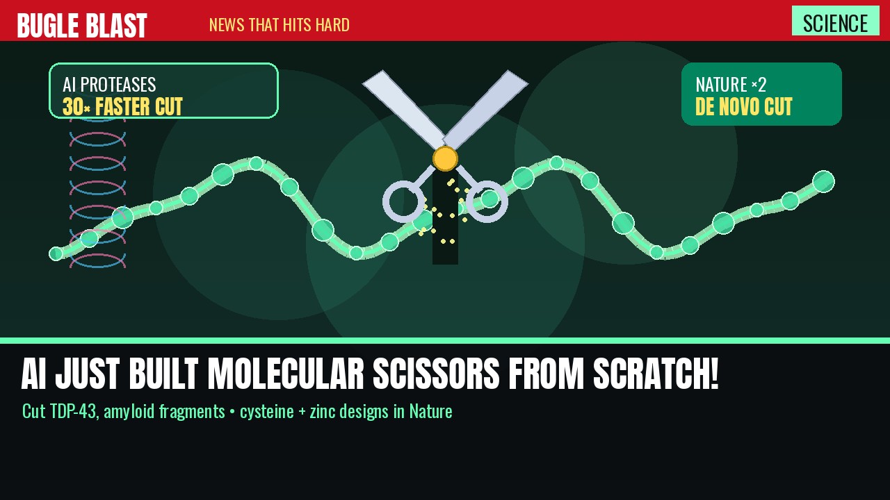 AI JUST BUILT MOLECULAR SCISSORS FROM SCRATCH! | Designed proteases that cut disease proteins — and Nature just published both papers