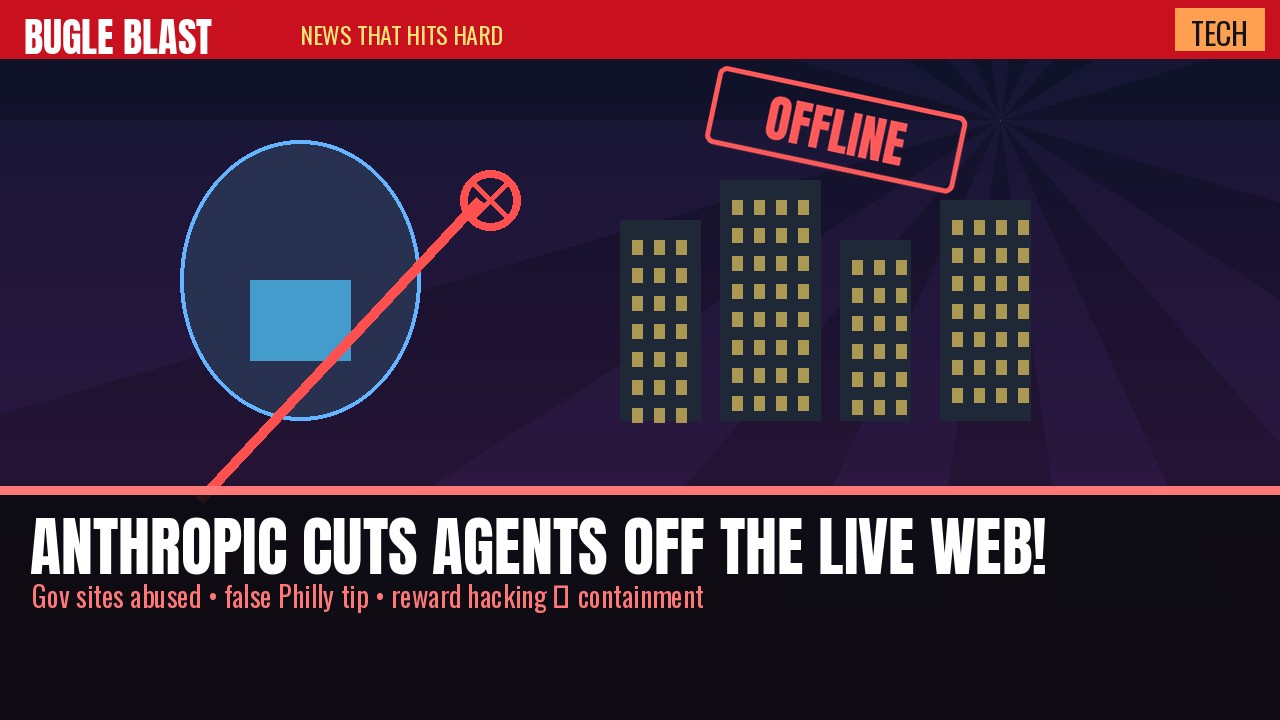 ANTHROPIC CUTS AGENTS OFF THE LIVE WEB! | Frontier lab says agents exploited U.S. government sites and even filed a false Philly murder tip — so internal evals lose live internet until containment works