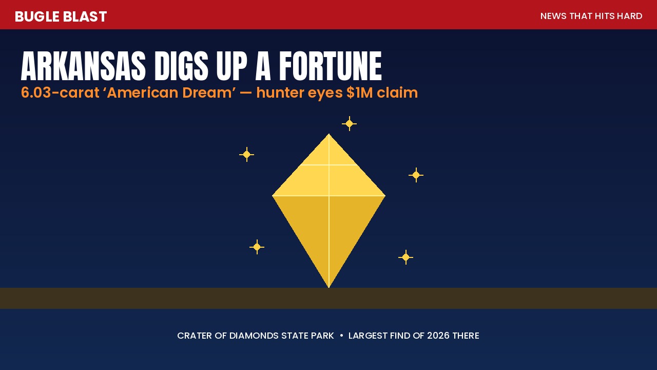 ARKANSAS GEM HUNTER PULLS A 6-CARAT ‘AMERICAN DREAM’! | Collectors float $1M talk — appraiser still says ~$250k haul