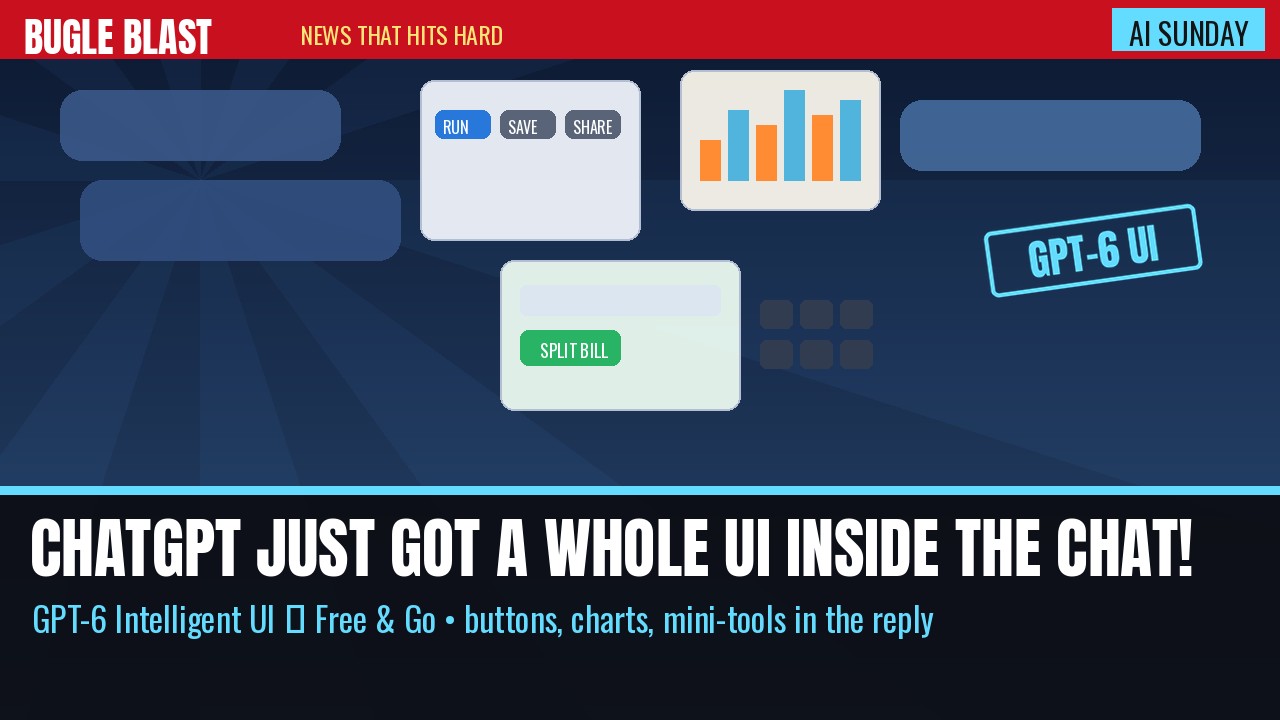 CHATGPT JUST GOT A WHOLE UI INSIDE THE CHAT! | GPT‑6 Intelligent UI rolls to Free and Go — buttons, charts, mini-tools in the reply