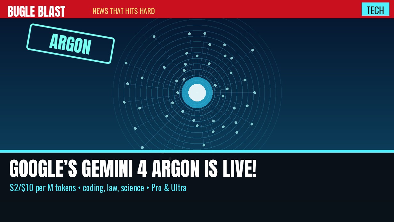 GOOGLE’S GEMINI 4 ARGON IS LIVE — AND IT’S CHEAP! | Frontier model for coding, law, and science at $2/$10 per million tokens — Pro and Ultra only for now