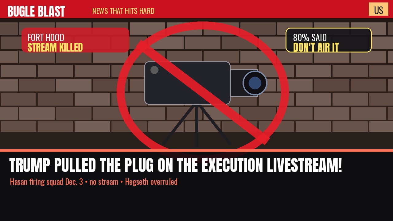 TRUMP JUST PULLED THE PLUG ON THE EXECUTION LIVESTREAM! | Hegseth wanted the Fort Hood shooter’s firing squad online. 80% of Americans said no, and the President shut it down