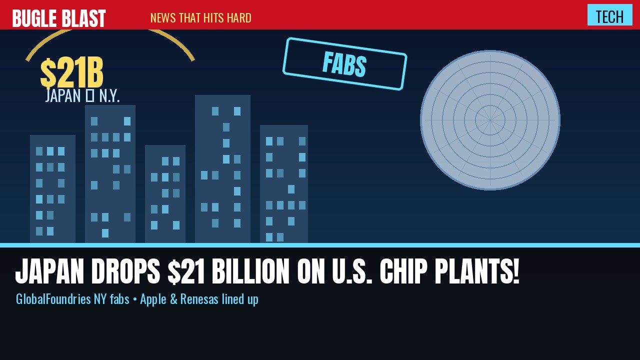JAPAN DROPS $21 BILLION ON U.S. CHIP PLANTS! | GlobalFoundries to run New York fabs; Apple and Renesas first in line