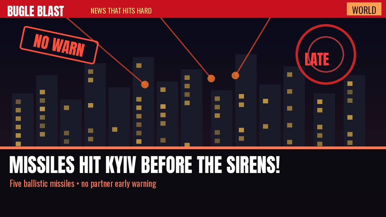 MISSILES HIT KYIV BEFORE THE SIRENS — NO PARTNER WARNING! | Zelenskyy: five ballistic missiles, “particularly vile”; officials call the miss a failure, not a cut