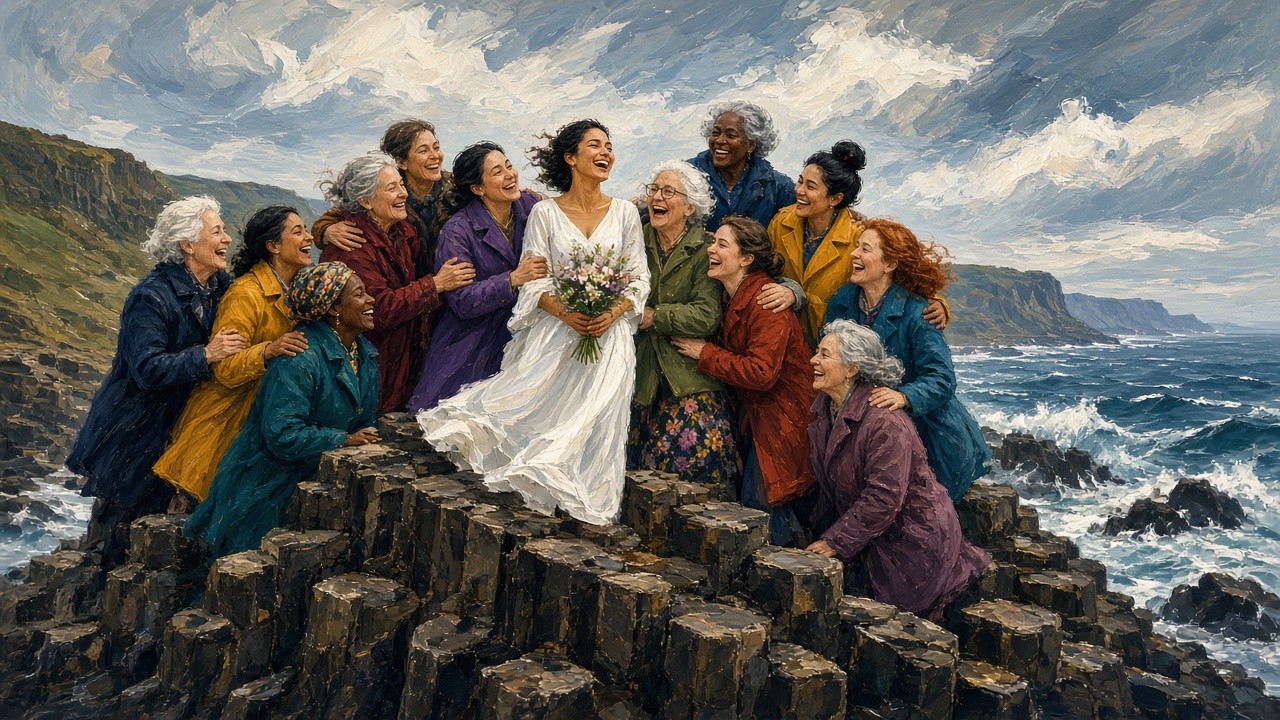 HER WEDDING FELL APART, SO 11 TOTAL STRANGERS FLEW IN TO THROW HER A “NON-WEDDING”! | One online invite, women from the US, Canada and Wales, and a week on Northern Ireland’s wild coast. Even the photographer’s jaw hit the floor