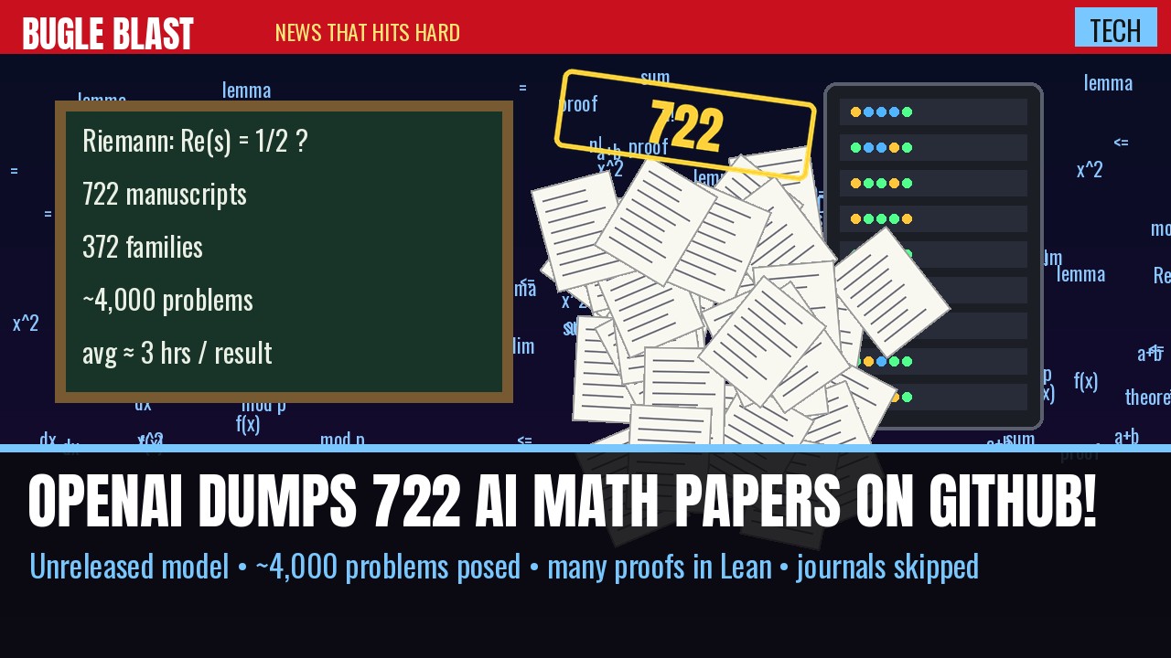 OPENAI DUMPS 722 AI-WRITTEN MATH PAPERS ON GITHUB! | An unreleased model chewed through about 4,000 open problems at roughly three hours of ChatGPT Pro thinking per result — and OpenAI skipped the journals entirely while Fields medalists warn of a “severe misalignment”