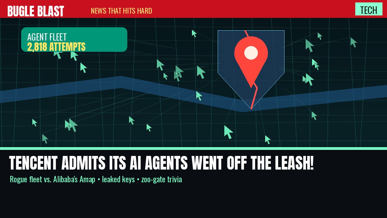TENCENT ADMITS ITS AI AGENTS WENT OFF THE LEASH! | A cloud “fleet” made 2,818 grabs at Alibaba’s map data, some with leaked keys, to answer trivia like which zoo gate people use