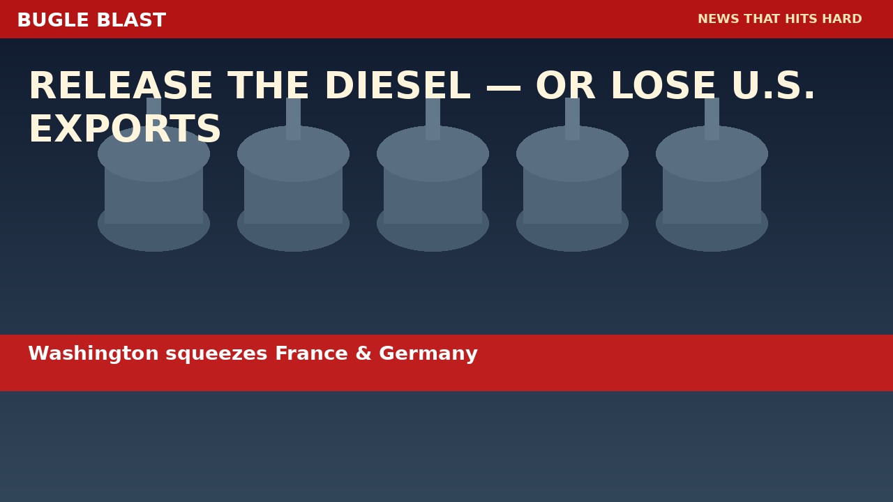 U.S. TELLS FRANCE AND GERMANY: DUMP DIESEL OR FACE AN EXPORT BAN! | Midterm fuel-price squeeze hits Europe’s reserves