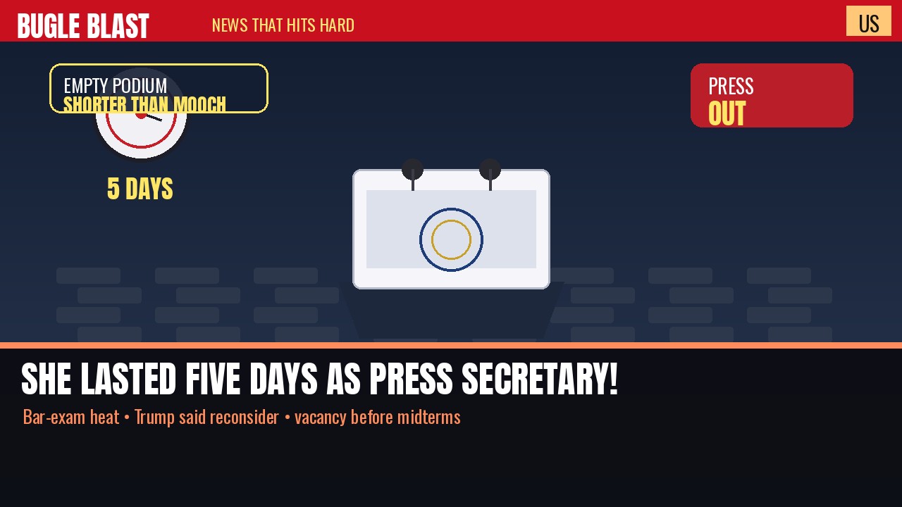 SHE LASTED FIVE DAYS AS PRESS SECRETARY! | Bar-exam scrutiny piled up, Trump told her to reconsider, and Katie Zacharia is already out
